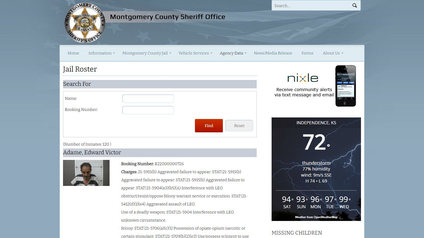 Jail Roster | Montgomery County Sheriff's Office Website